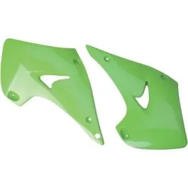 UFO KA03738#026 RADIATOR COVERS KAWASAKI KX125/250 KX-GREEN