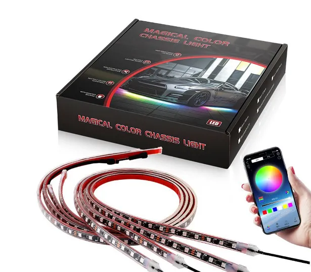 Lot de 6 éclairages LED pour châssis, avec contrôleur d'application Fantasy Ambient Light (60 cm x 2 + 120 cm x 2 + 60 cm x 2)