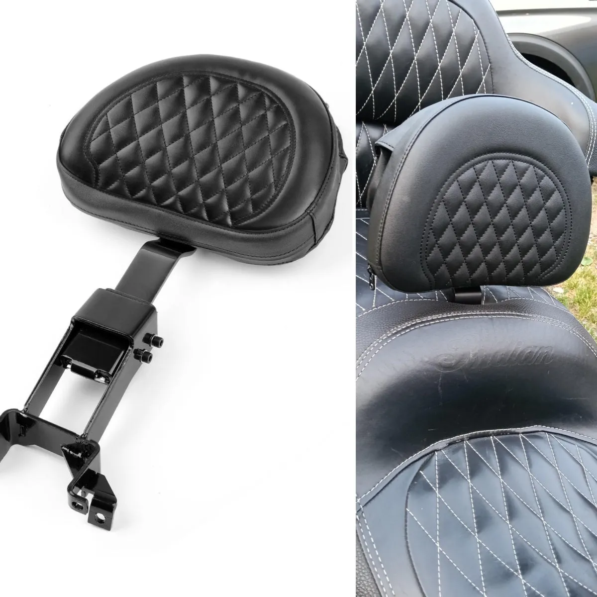 Dossier de conducteur enfichable Sissy Bar + Kit de Montage adapté pour Indian Chieftain Roadmaster 14-18 Blk