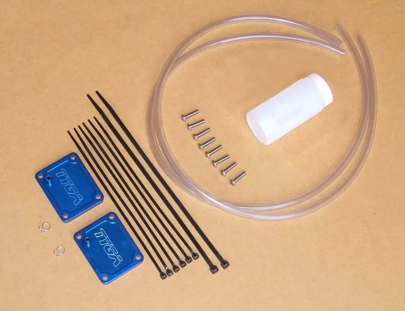 2 coperchietti valvole con spurgo Tyga Performance per Suzuki RGV gamma 250 vj22 90-95 blu