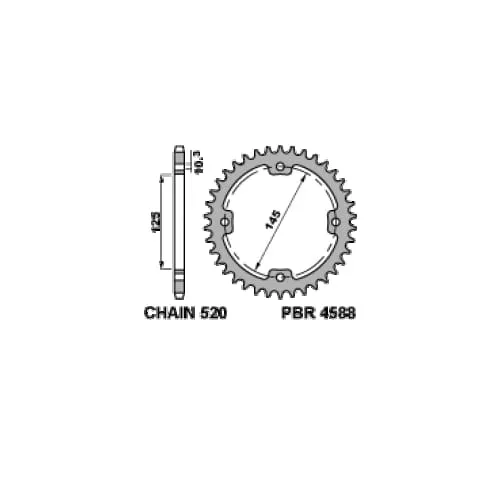 2051 14 18nc Pignone Pbr Passo 520 - 13 > 14 Denti Per Yamaha Tt-r 1996 > 2006-2051-14-18NC-128563