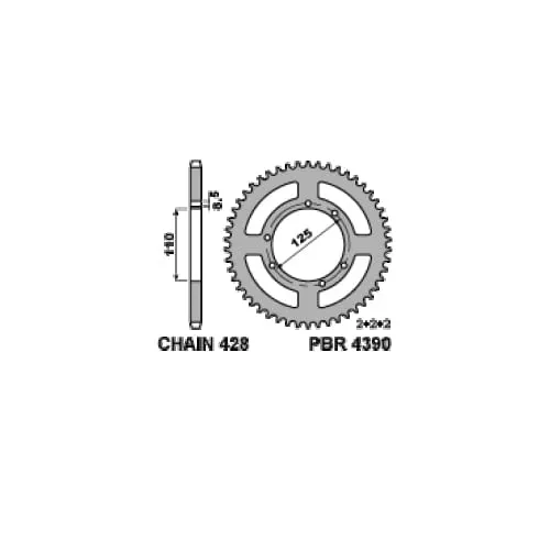 2064 13 18nc Pignone Pbr Passo 428 - 10 > 18 Denti Per Hm Cre Derapage 1996 > 2000-2064-13-18NC-126911
