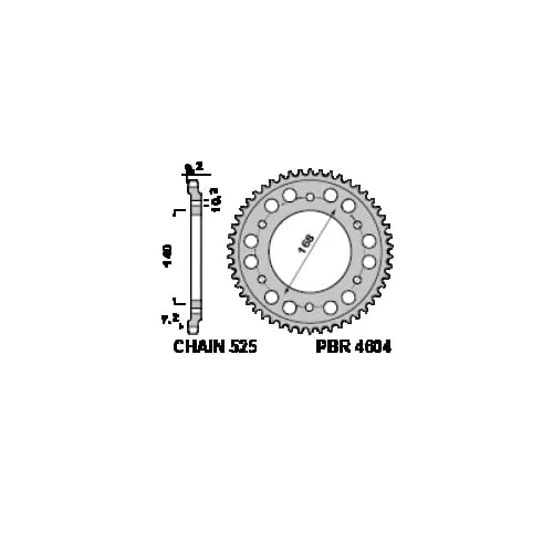 2078 17 18nc Pignone Pbr Passo 525 - 14 > 20 Denti Per Aprilia Etv Caponord 2001 > 2008-2078-17-18NC-126337