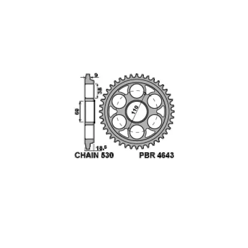 2254 15 18nc Pignone Pbr Passo 530 - 14 > 15 Denti Per Ducati Multistrada / S 2010 > 2016-2254-15-18NC-126779