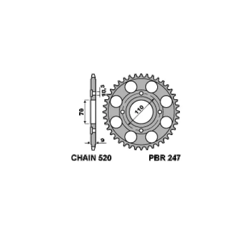 276 15 18nc Pignone Pbr Passo 520 - 15 > 17 Denti Per Honda Cm Custom 1982 > 1984-276-15-18NC-127023