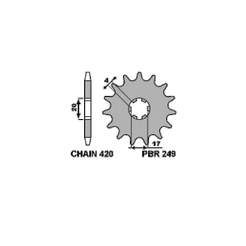 332m 15 18nc Pignone Pbr Passo 428 - 14 > 15 Denti Per Honda Cr 1996 > 2002-332M-15-18NC-126947