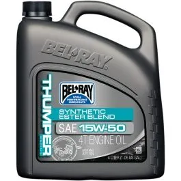 BEL-RAY 99530-B4LW THUMPER RACING SYNTHETIC ESTER BLEND 4-STROKE ENGINE OIL 15W-50 4 LITER