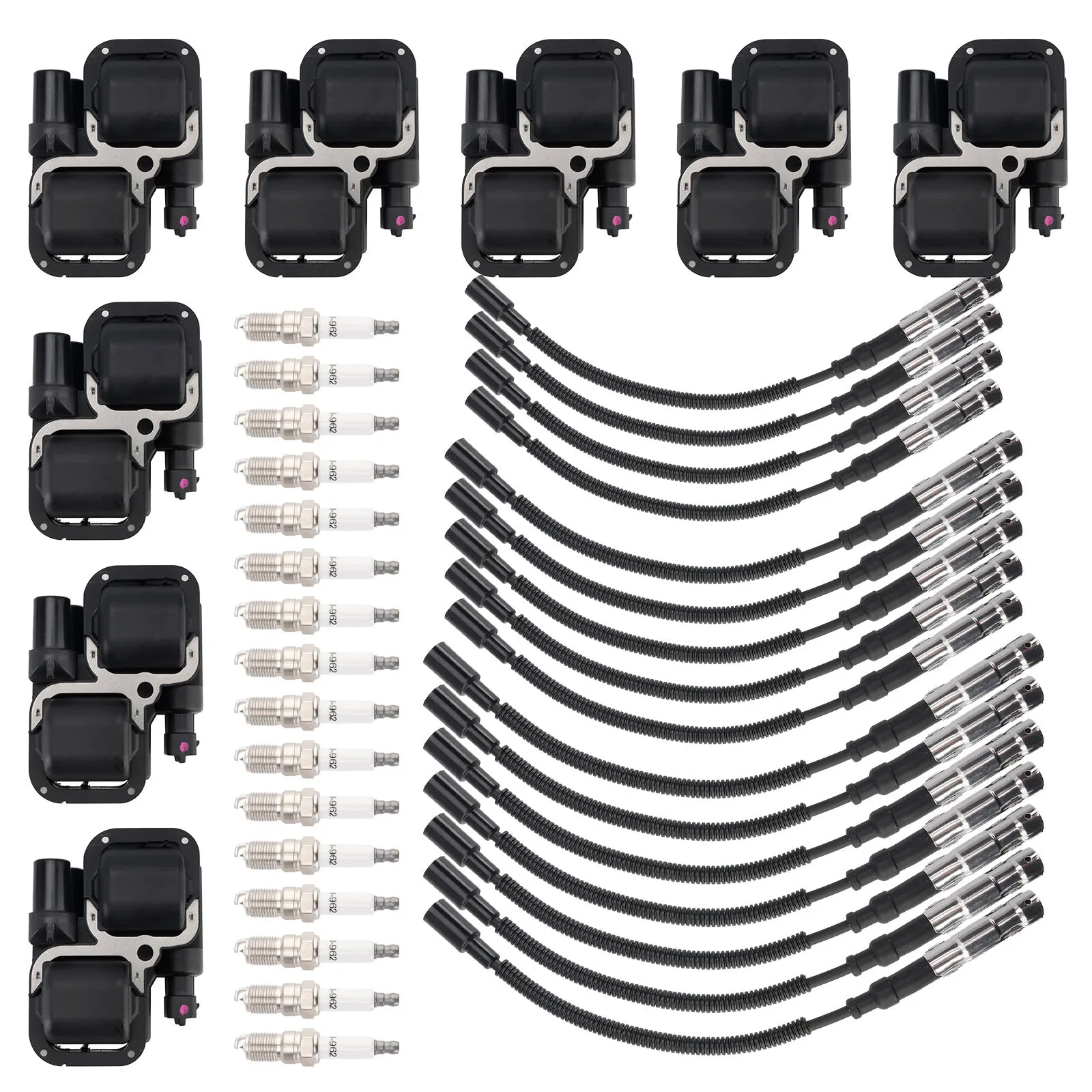 Mercedes Benz ML500 2002-2007 : 8 bobines d'allumage, 16 bougies d'allumage et 16 fils (UF359 0001587303)