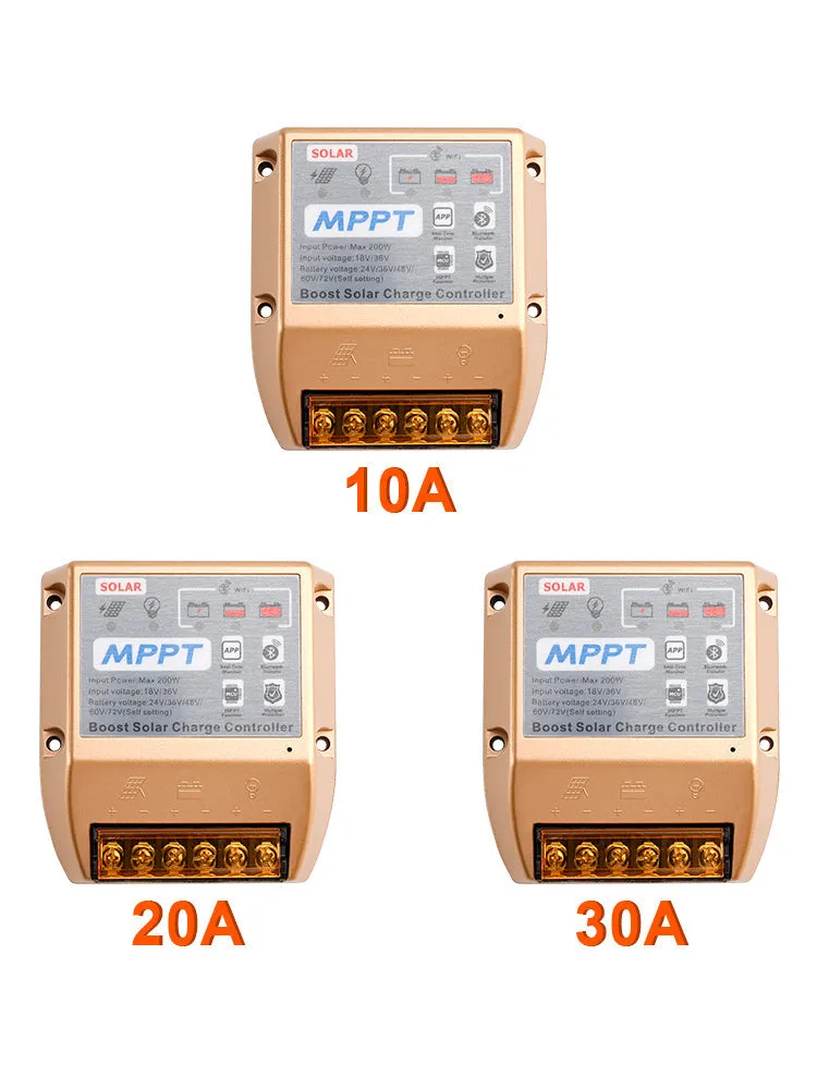 Contrôleur solaire MPPT Boost 10 A/20 A/30 A 24 V, 36 V, 48 V, 60 V, 72 V, application mobile, contrôle intelligent