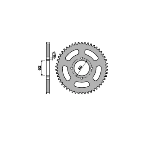 4344 54 C45 Corona Pbr Passo 428 - 43 > 54 Denti Per Yamaha Tt-r Lwe 2009 > 2020-4344-54-C45-125946