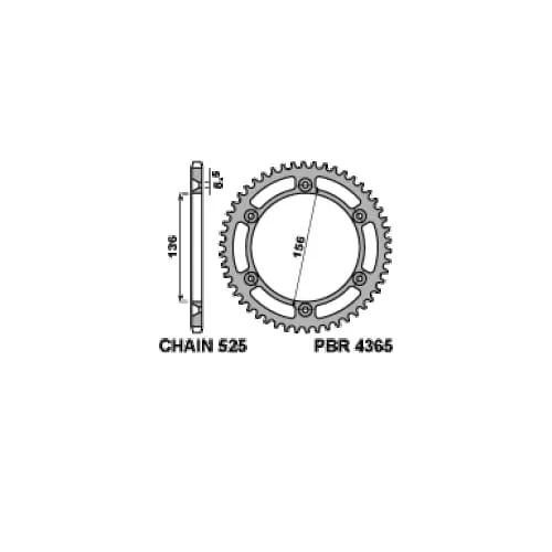 4365 41 C45 Corona Pbr Passo 525 - 41 > 45 Denti Per Suzuki Dr-se 1996 > 2014-4365-41-C45-125655