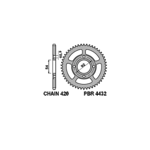 4432 47 F Corona Pbr Passo 420 - 45 > 47 Denti Per Mbk X Power 1996 > 2004-4432-47-F-125373