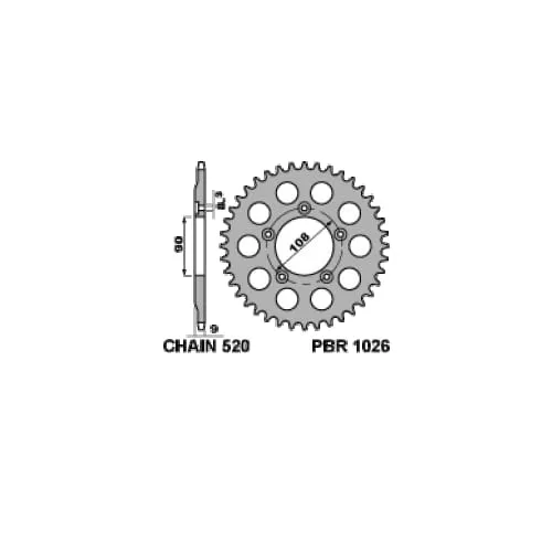 495 15 18nc Pignone Pbr Passo 520 - 14 > 15 Denti Per Ducati Paso 2's. 1987 > 1990-495-15-18NC-126656