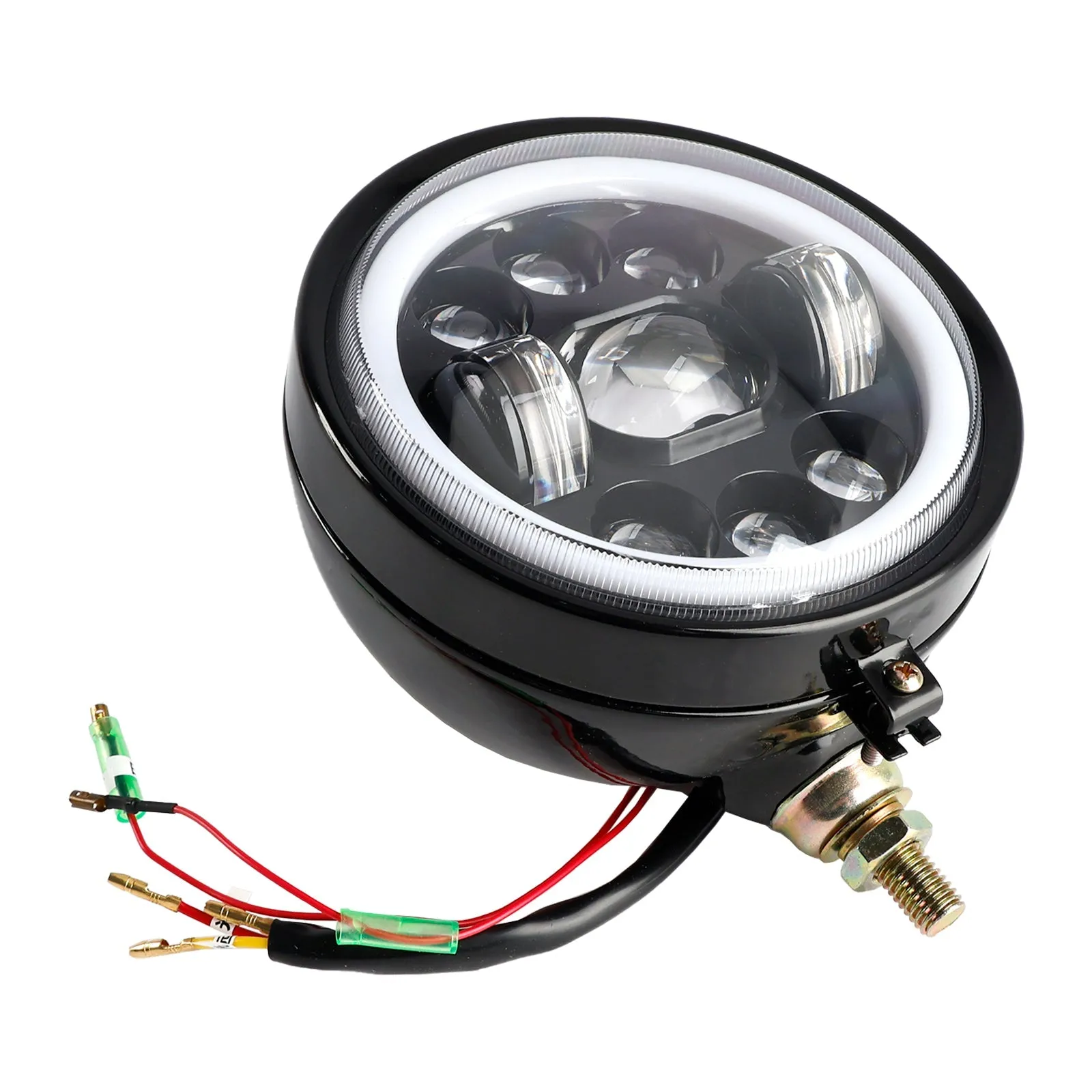 Phare antibrouillard à 9 ampoules, 5,75 pouces, noir, pour Racer, Bobber, Chopper