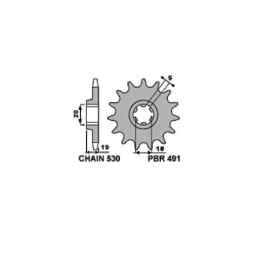 525 15 18nc Pignone Pbr Passo 520 - 14 > 17 Denti Per Kawasaki Bj Estrella 1995 > 2000-525-15-18NC-127472