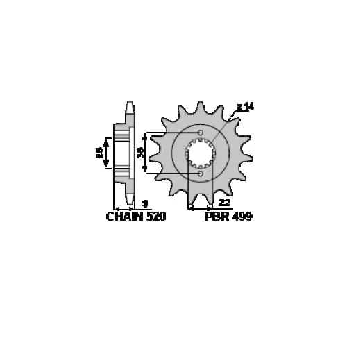 529 17 18nc Pignone Pbr Passo 532 - 17 > 17 Denti Per Kawasaki Zxr 1988 > 1990-529-17-18NC-127656
