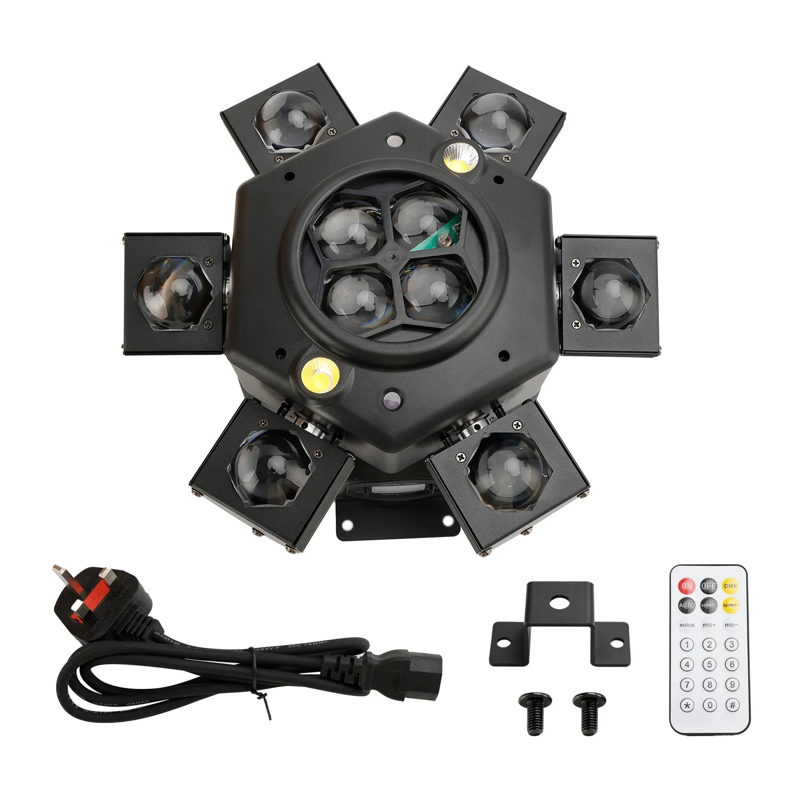 Lumière Stroboscopique À Tête Mobile 10 LED RGBW Éclairage Scène Laser DMX Disco