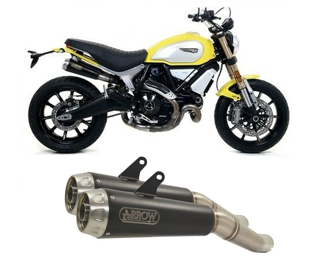 Terminali Di Scarico Arrow Pro Race Acciaio Nero Ducati Scrambler 1100 2018 > 2020-71884PRN-282400