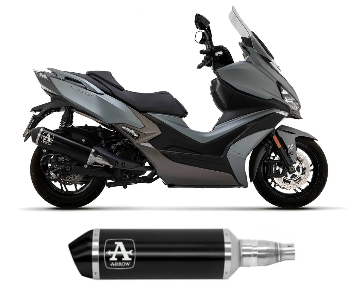 Terminale Di Scarico Urban + Raccordo Racing Arrow Allum Dark Fond Acciaio Dark Kymco Xciting 400 S 2021 > 2023-73522ANN-282594