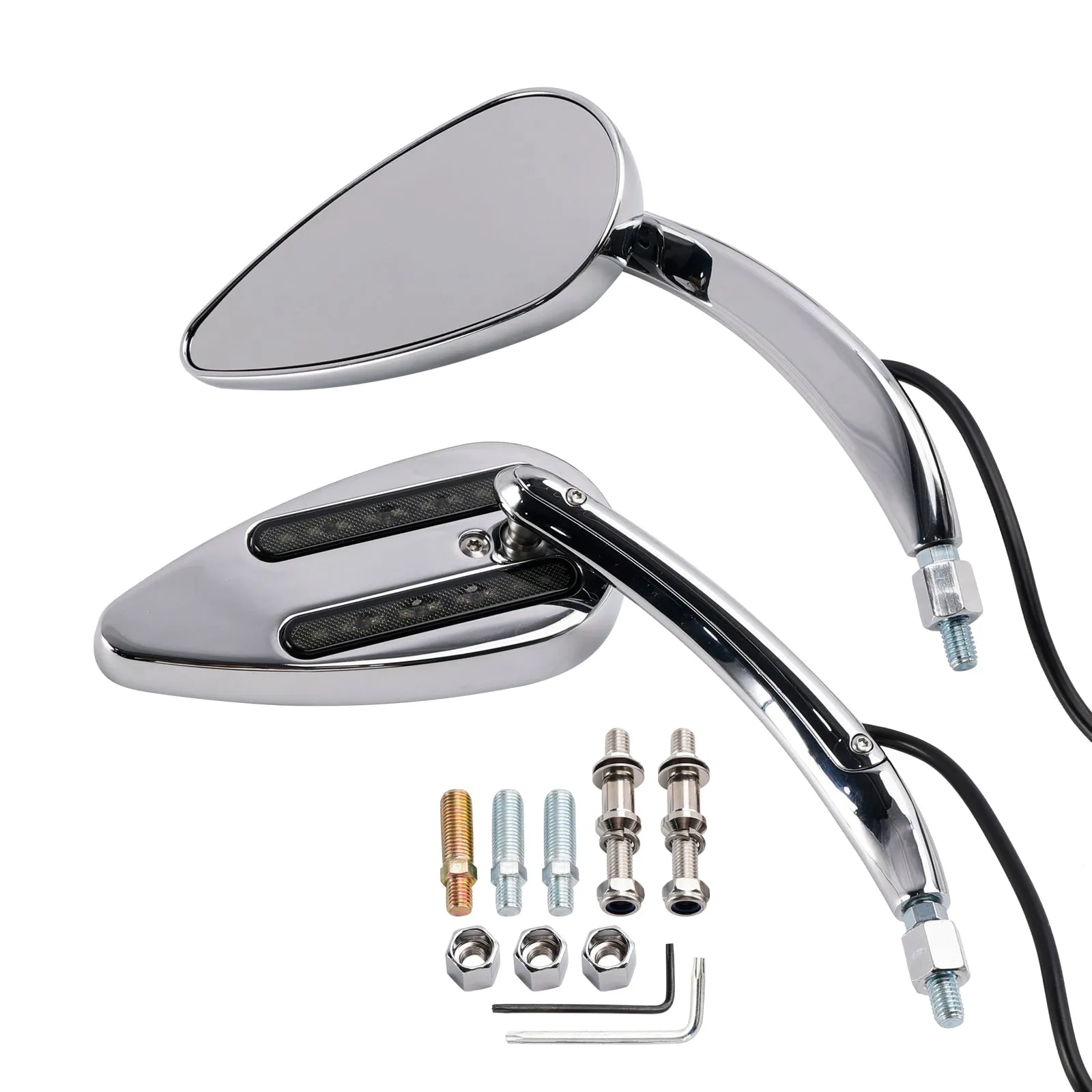 Rétroviseurs chromés à LED personnalisés pour Electra Street Road Glide 1990-2021