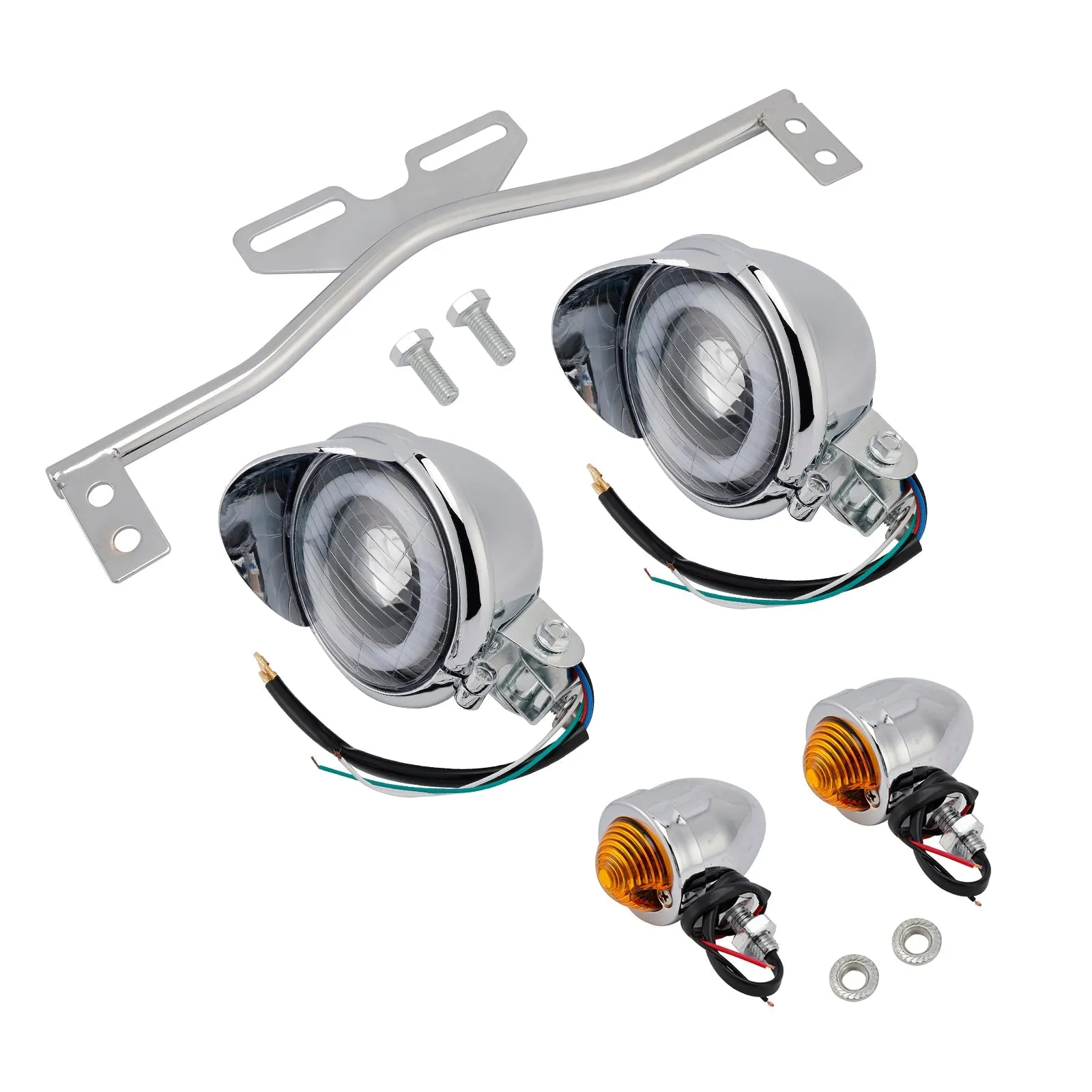 Interrupteur universel pour phare de moto chromé #D22