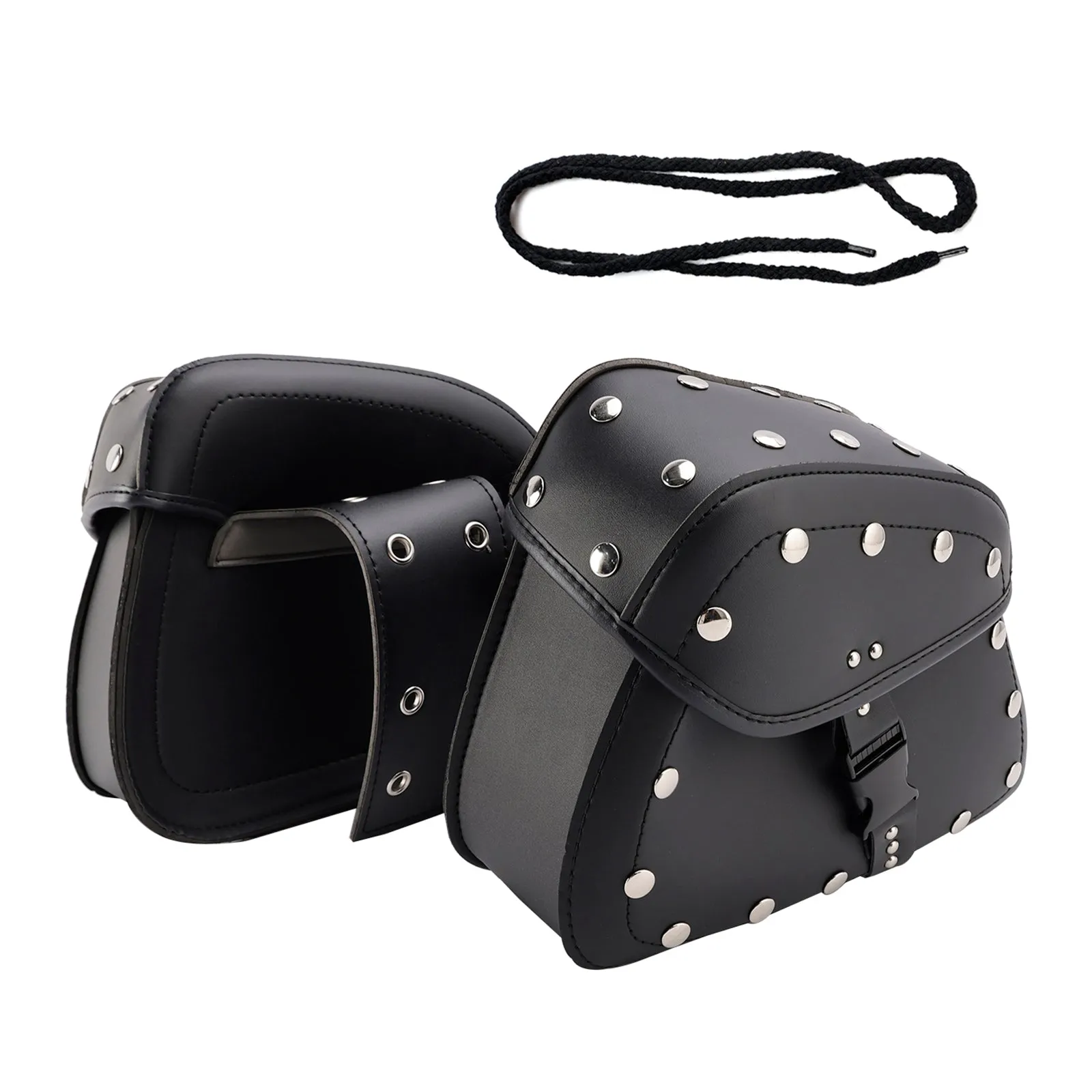 Sacoche latérale universelle en PU noir 22 L pour moto