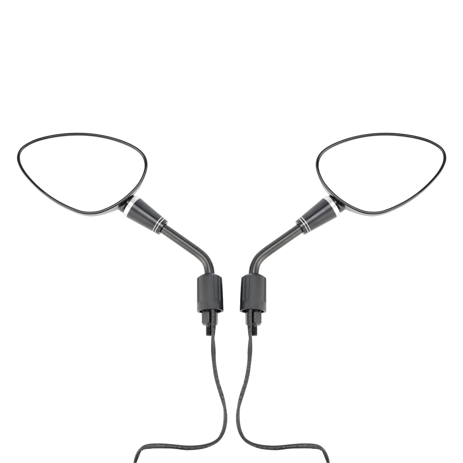 Paire de rétroviseurs clignotants à LED noirs 10 mm filetage à droite pour Piaggio Vespa