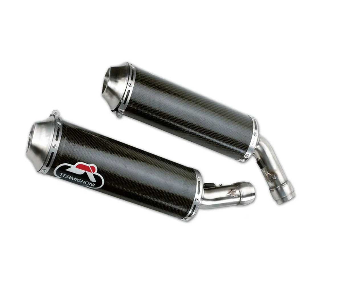 Coppia Terminali Di Scarico Termignoni Carbonio Sigari Ducati Sbk 848 2007 > 2013-96116107B-287545