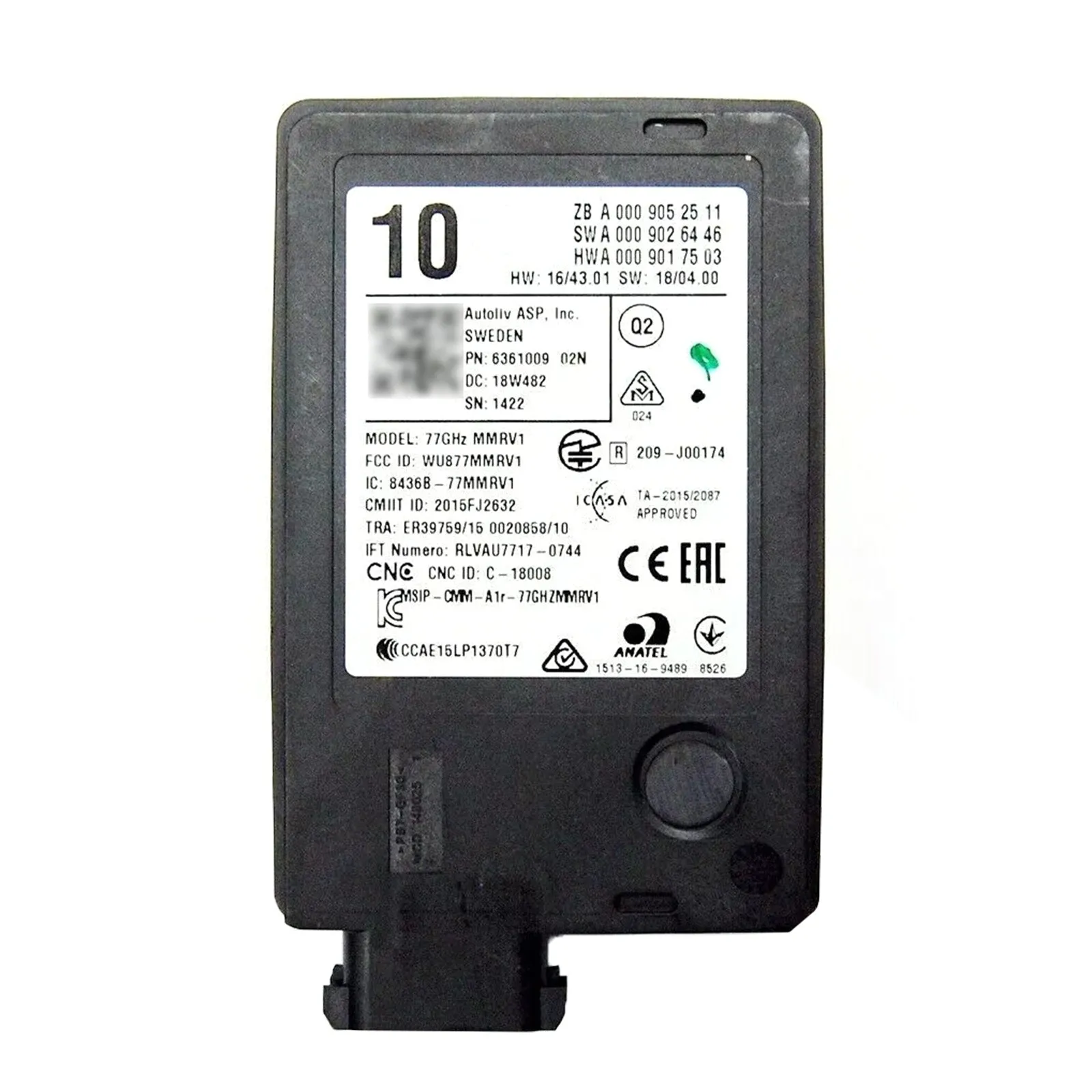 2017-aujourd'hui MERCEDES BENZ Classe E C/A238 E220 D / D 4MATIC Nouveau capteur radar Distronic Unité de commande A0009052511