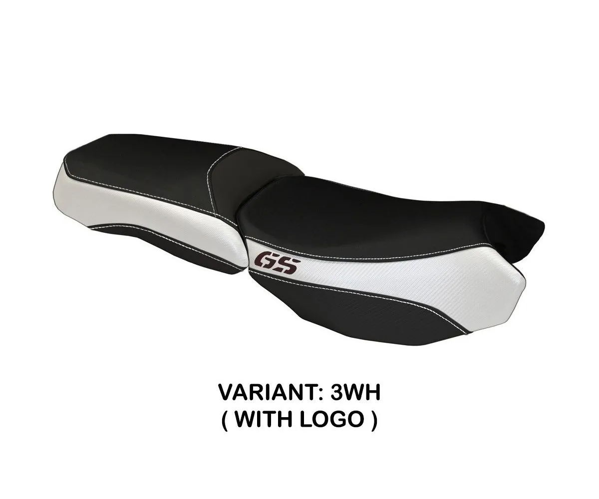Rivestimento Sella Bologna Carbon Color Bianco (wh) T.i. Per Bmw R 1200 Gs Adventure 2013 > 2018-BR12GABC-3WH-3-275348