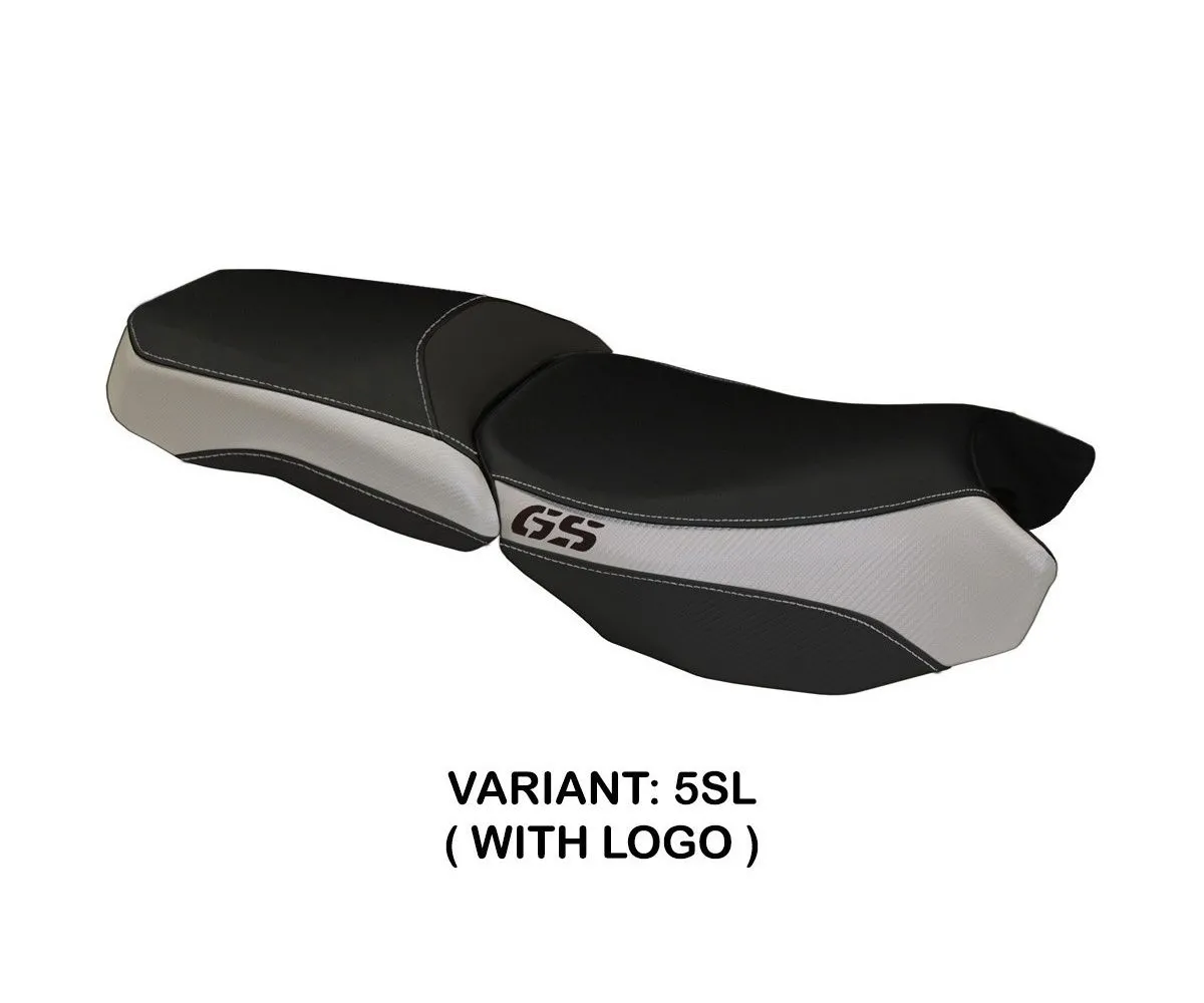 Rivestimento Sella Bologna Carbon Color Argento (sl) T.i. Per Bmw R 1200 Gs Adventure 2013 > 2018-BR12GABC-5SL-3-275352