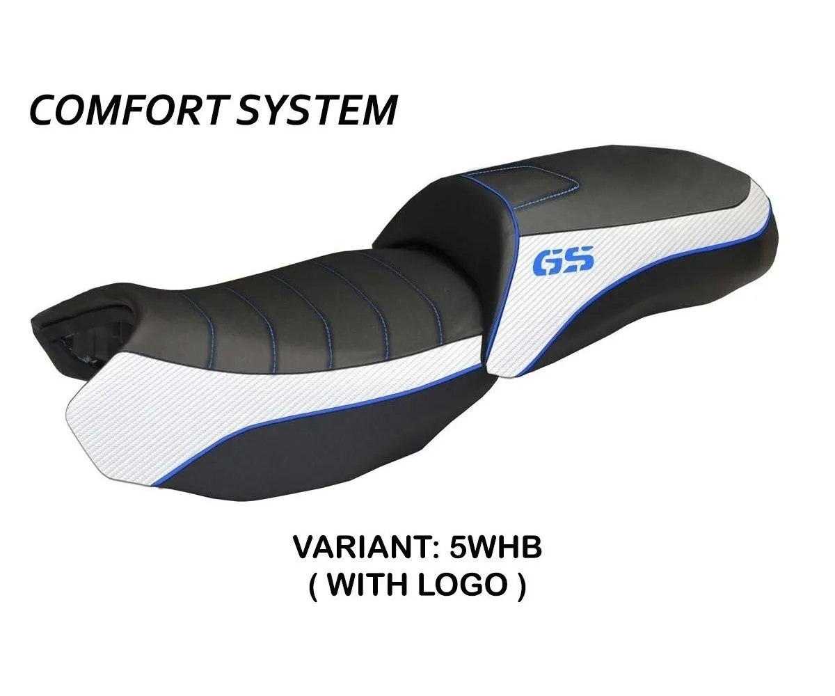 Rivestimento Sella Ortigia Bord 2 Comfort System Bianco - Blu (whb) T.i. Per Bmw R 1200 Gs 2013 > 2018-BR12GLOB2C-5WHB-3-275248