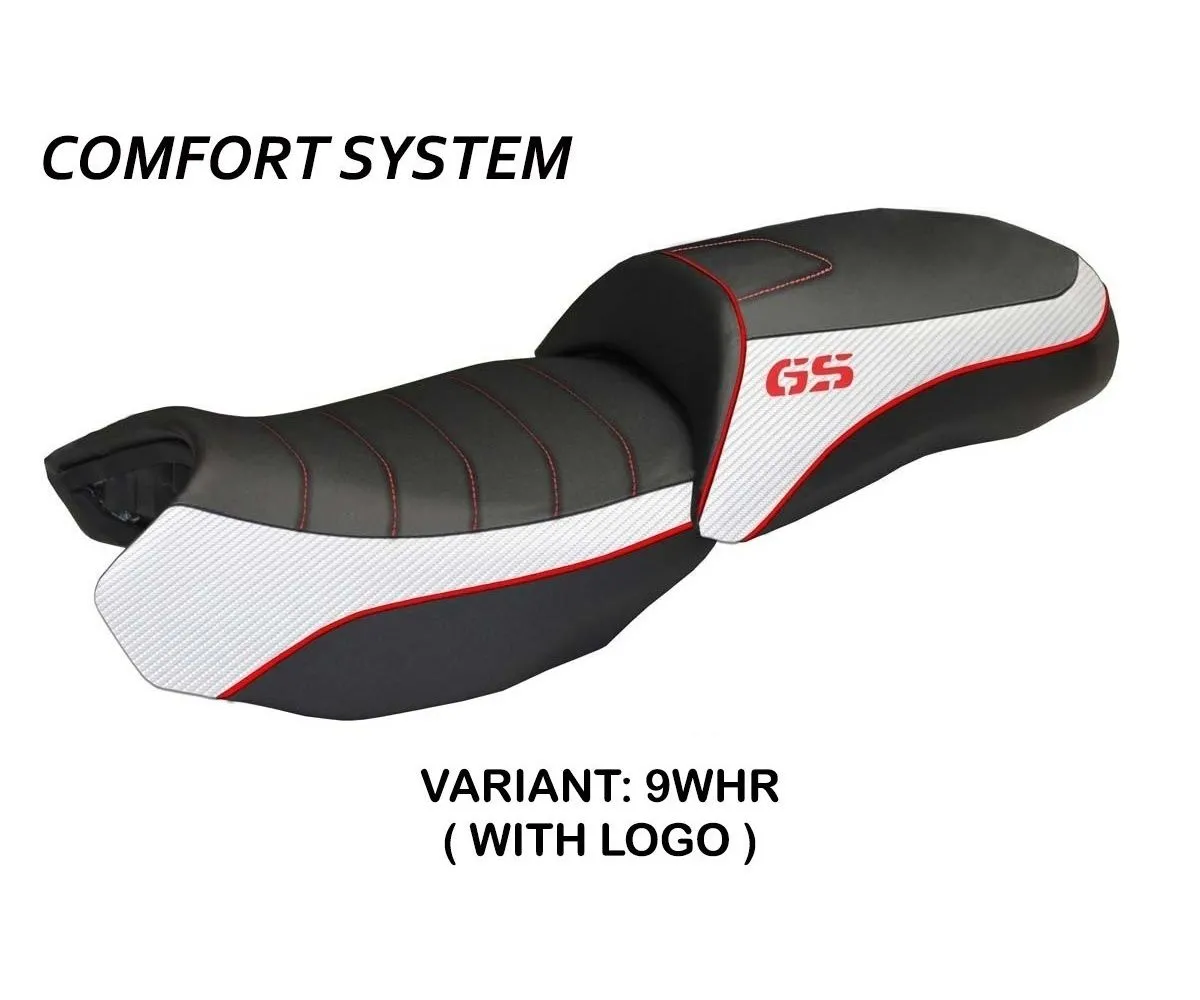 Rivestimento Sella Ortigia Bord 2 Comfort System Bianco - Rosso (whr) T.i. Per Bmw R 1200 Gs 2013 > 2018-BR12GLOB2C-9WHR-3-275252