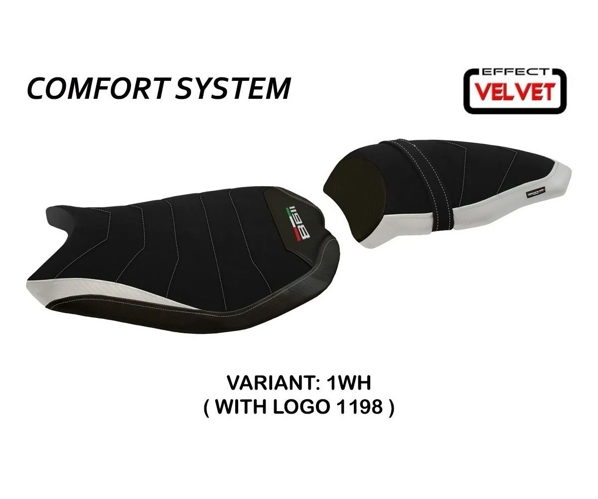 Rivestimento Sella Cervia Velvet Comfort System Bianco (wh) T.i. Per Ducati 1098 2007 > 2013-D1198CV-1WH-6-276049