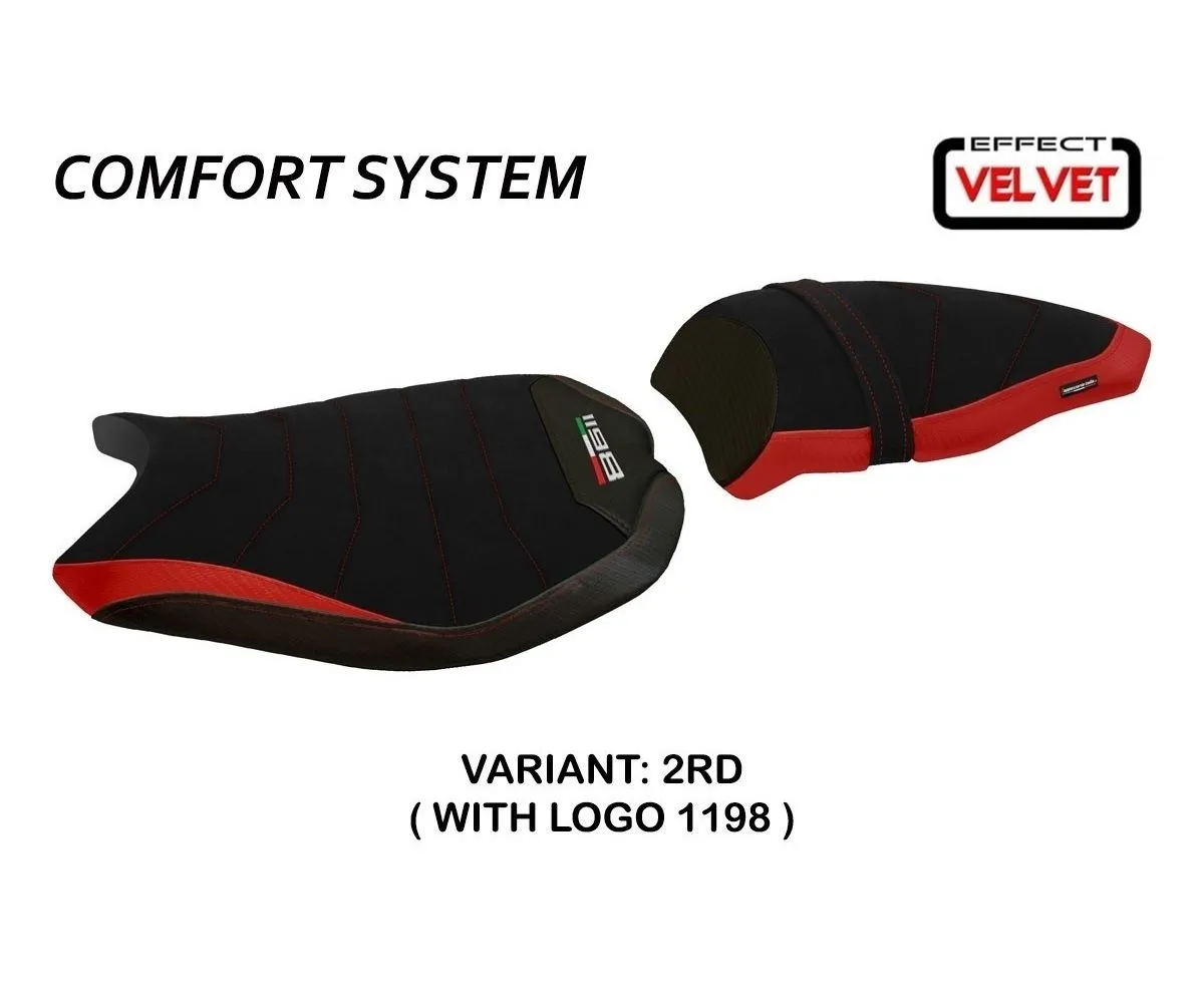 Rivestimento Sella Cervia Velvet Comfort System Rosso (rd) T.i. Per Ducati 1098 2007 > 2013-D1198CV-2RD-6-276053