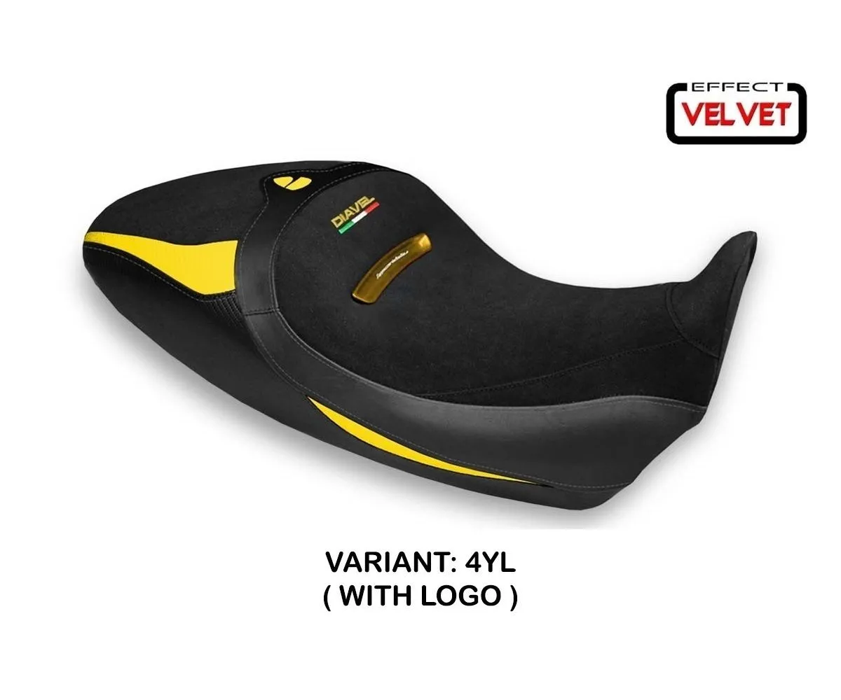 Rivestimento Sella Braila 1 Velvet Giallo (yl) T.i. Per Ducati Diavel 1260 S 2019 > 2022-DD126SB1-4YL-1-276125