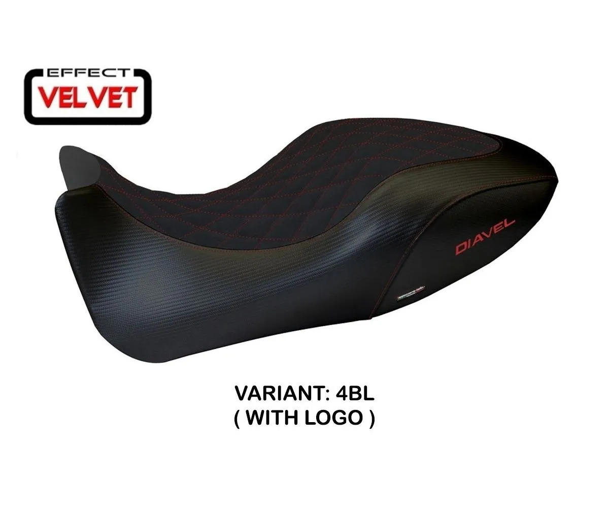 Rivestimento Sella Viano 1 Velvet Nero (bl) T.i. Per Ducati Diavel 2011 > 2013-DDAVV-4BL-5-276088