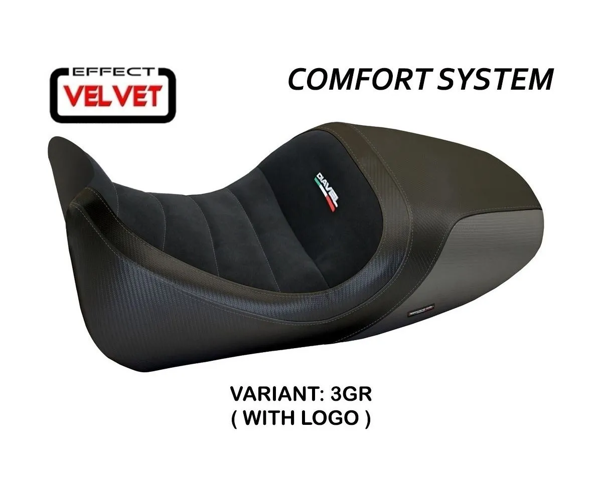 Rivestimento Sella Imola 1 Velvet Comfort System Grigio (gr) T.i. Per Ducati Diavel 2014 > 2018-DDI1VC-3GR-4-276100