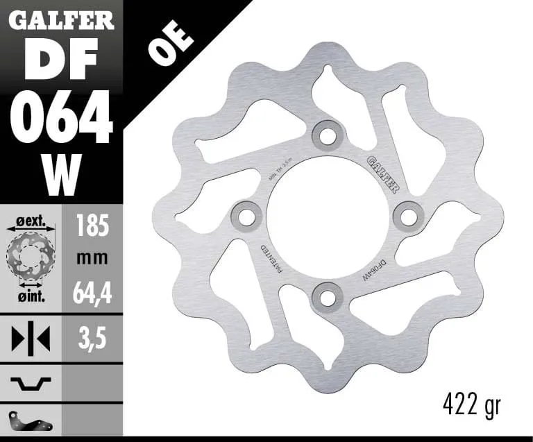 Galfer Disco Freno Posteriore Wave Fixed 185x4mm Honda Tsr 250 1998-DF064W-271607