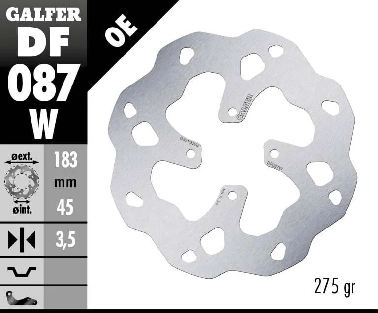 Galfer Disco Freno Posteriore Wave Fixed 183x3.5mm Honda 4 Ride 2016-DF087W-271830