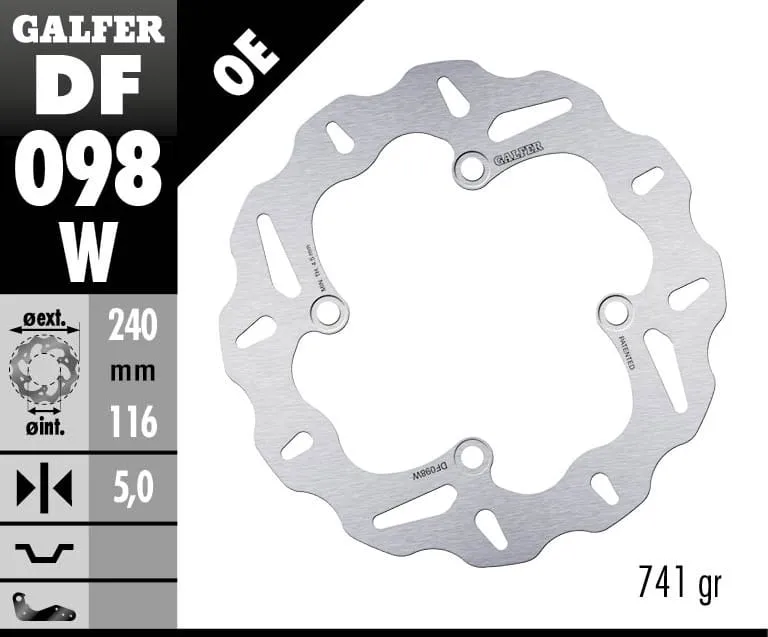 Galfer Disco Freno Posteriore Wave Fixed 240x5mm Honda X-adv 750 2017-DF098W-271746