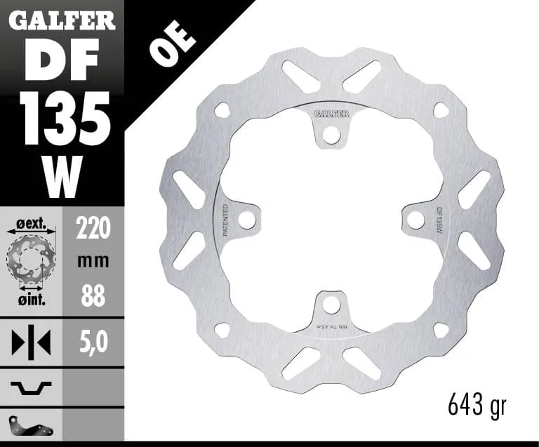 Galfer Disco Freno Posteriore Wave Fixed 220x5mm Honda Cbr 1000 Rr R 2020-DF135W-271771