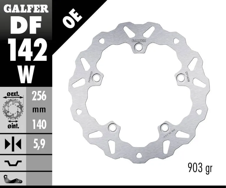 Galfer Disco Freno Posteriore Wave Fixed 256x5.9mm Honda Crf 1100 L Africa Twin Adventure Sports 2020-DF142W-271791