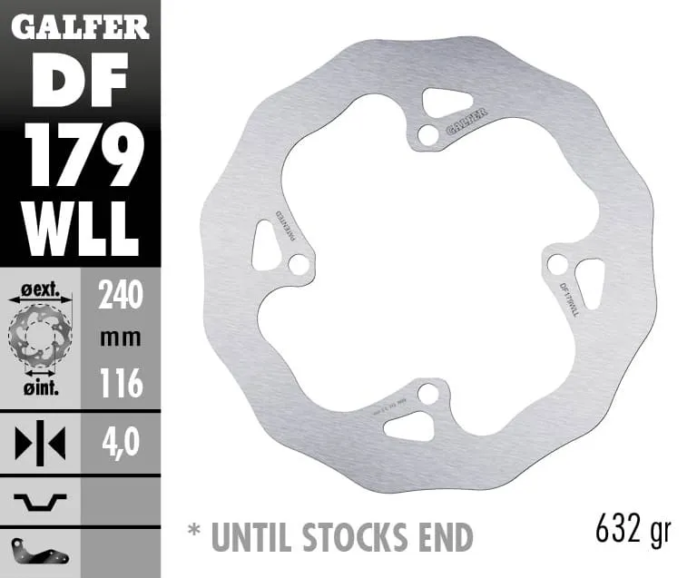 Galfer Disco Freno Posteriore Wave Fixed Solid 240x4mm Kawasaki Kl 125 Enduro 2003-DF179WLL-273823