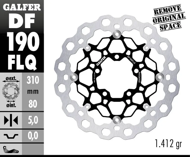 Galfer Disco Freno Anteriore Cubiq Floating (c. Steel) 310x5mm Kawasaki Zx-6r 636 2013-DF190FLQ-269548