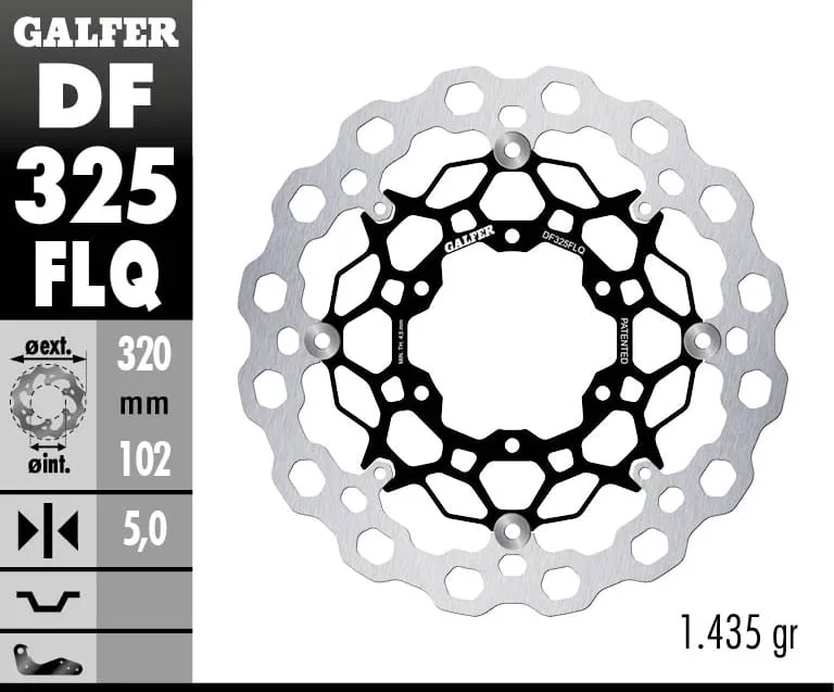 Galfer Disco Freno Anteriore Cubiq Floating (c. Steel) 320x5mm Suzuki Gsx R 1000 2016-DF325FLQ-269845