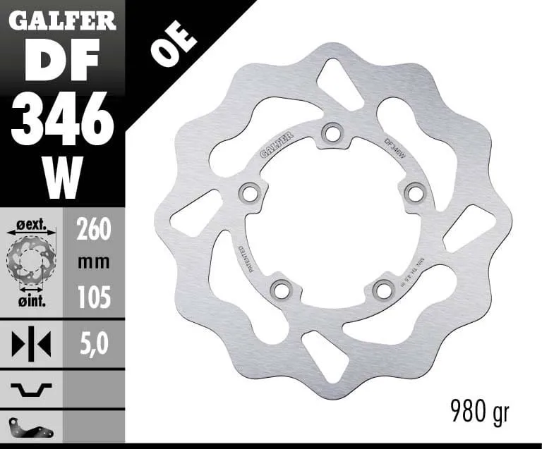 Galfer Disco Freno Posteriore Wave Fixed 260x5mm Suzuki Gsx 1400 2001-DF346W-272887
