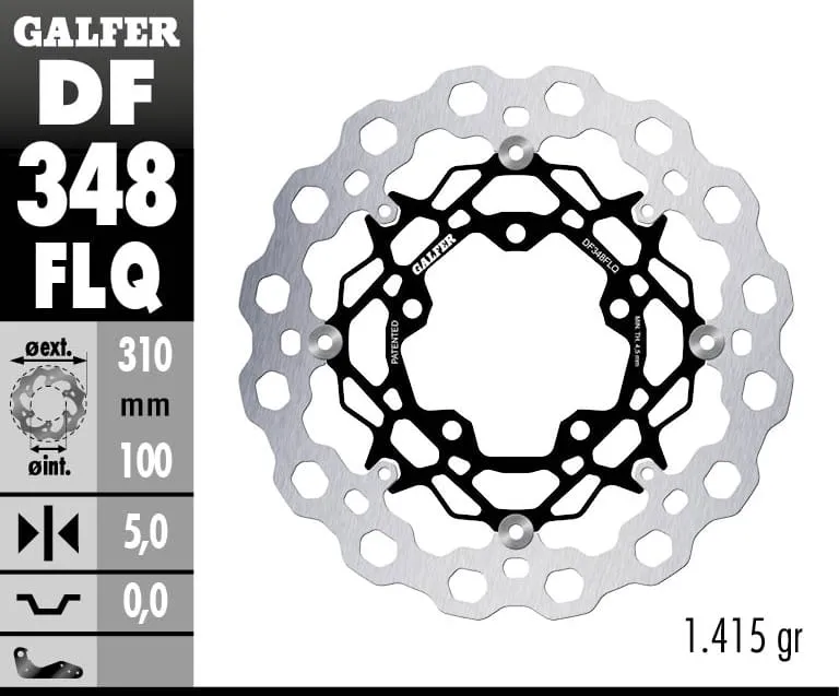Galfer Disco Freno Anteriore Cubiq Floating (c. Steel) 310x5mm Suzuki Gsx R 600 2006 > 2007-DF348FLQ-269835
