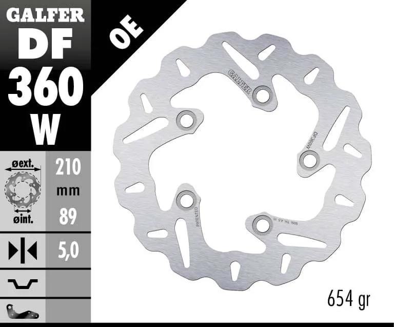 Galfer Disco Freno Posteriore Wave Fixed 210x5mm Suzuki An 250 Burgman / Sky Wave Izq. 2007 > 2008-DF360W-272752