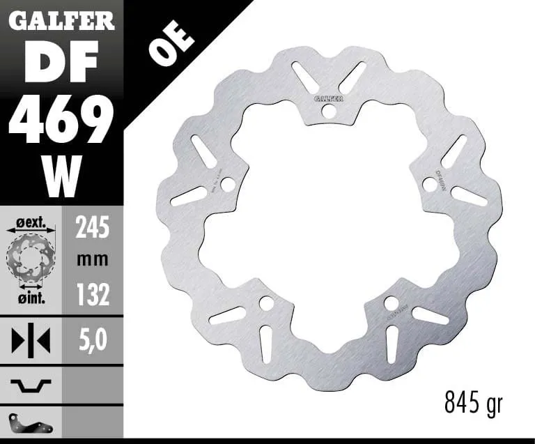 Galfer Disco Freno Posteriore Wave Fixed 245x5mm Yamaha Mt 07 Abs 2014 > 2025-DF469W-273278
